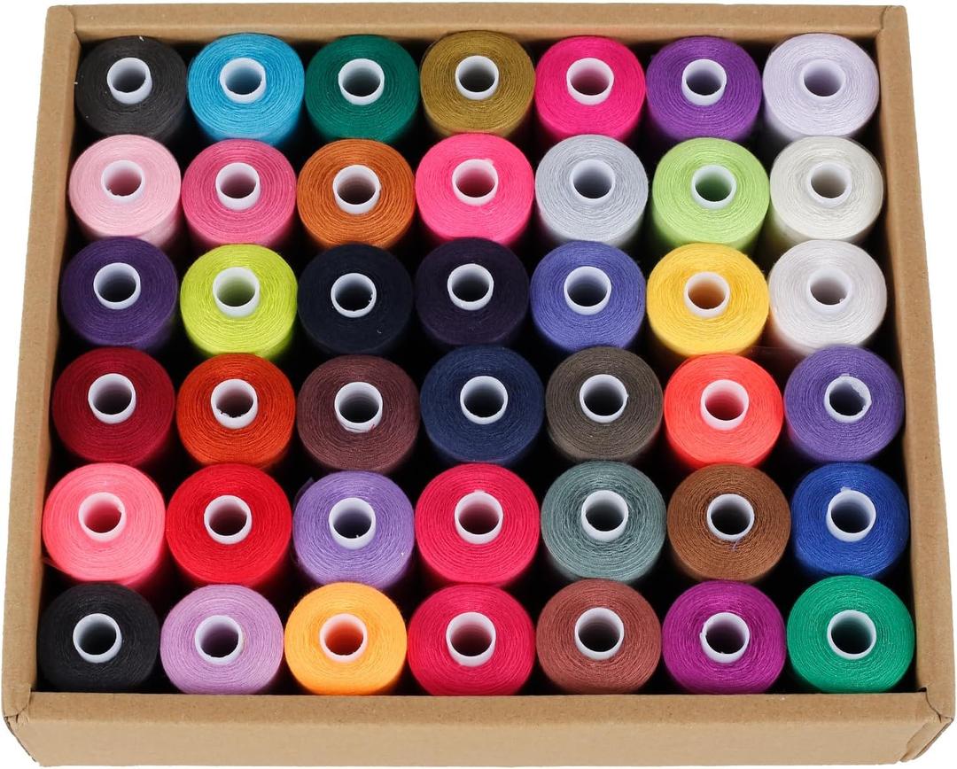 42Pcs 1000 Yards Sewing Machine Thread for Sewing 42 Colors Sewing Thread Enduring Polyester Thread Embroidery Machine Thread Kit for Professional Embroiderer Beginner