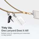 Manna Joy Phone Lanyard Crossbody with 2 Hanging Loops: Metal Buckle Adjustable Skin-Friendly Cell Phone Strap for iPhone Around,Hands-Free Universal Anti Theft Neck Lanyards For Outdoor Travel,Khaki