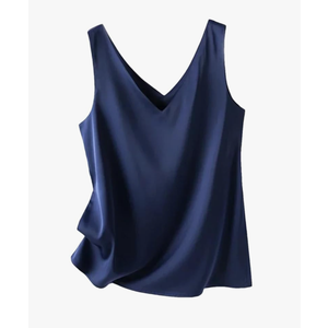 Women's Satin Silk Sleeveless Vest Blouse Summer Elegant Loose Casual Tank Top S
