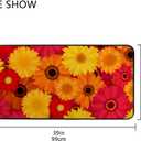 Long Kitchen Rugs Non Slip Washable Bath Mat Kitchen Runner Rug Red Orange Yellow Gerbera Flowers Water Absorption and Quick Drying Anti Fatigue Comfort Flooring Carpet 39 x 20 inch