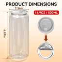 100-Pack Clear Plastic Cans with Easy-Peel Aluminum Lids, 16.9 oz (500 ml), Large