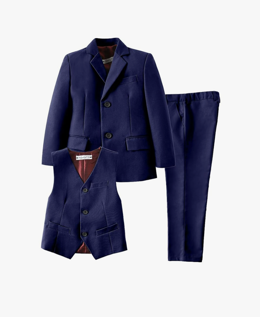 YuanLu Suits for Boys Ring Bearer Outfit Formal Vest and Pants Suit for Boy Wedding Suits Set,14 Y