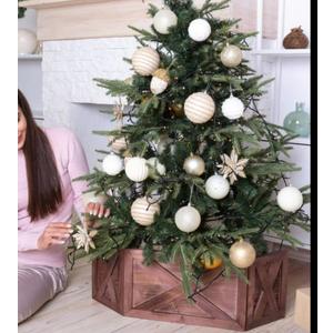 Rustic Wooden Tree Collar Box - Farmhouse Christmas Tree Stand Decor with Vintage Weathered Wood (Folding, Brown) - Christmas Tree Box Stand Farmhouse Rustic Decor - Vintage Weathered Wood Decoration Rustic Wooden Tree Collar Box - Farmhouse Christmas Tree Stand Decor with Vintage Weathered Wood (Folding, Brown) - Christmas Tree Box Stand Farmhouse Rustic Decor - Vintage Weathered Wood Decoration