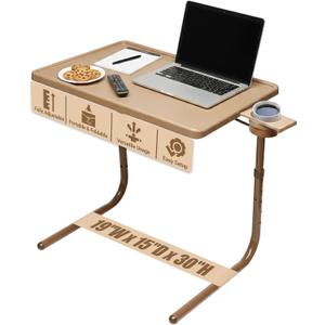 Table-Mate TV Tray Table | Portable Desk Folding Dinner Tray, Couch Table Trays for Eating Snack Food, Portable Laptop Desk, Bed Trays for Eating | Adjustable TV Trays with 3 Angles and Cup Holder, 15"D x 21"W x 29"H