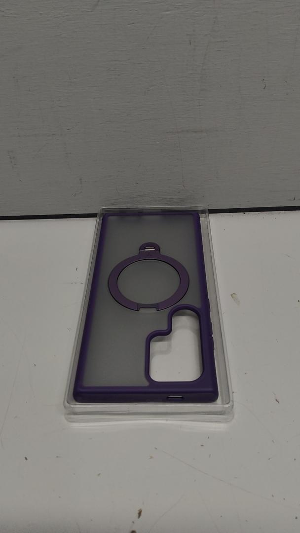 TORRAS 360°Spin Magnetic Stand for Samsung Galaxy S24 Ultra Case, Compatible with Magsafe, Shockproof Military Grade Protective Slim Galaxy S24 Ultra Phone Case with Kickstand & Ring Holder, Purple