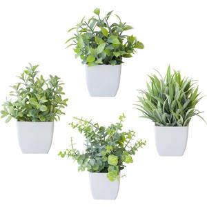 NASAMA SENNI mini Artificial Simulation Plants and Green Plant Potted Plants Suitable for Home, Office Desk, Bathroom, Dining Room Table Decoration, Festival Decoration, New Home Decoration (4)
