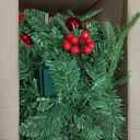 Christmas Garland with Lights, 9FT Prelit Christmas Garland Battery Operated Christmas Wreath with Pine Cones, Red Berries, Artificial Xmas Garland for Mantle, Fireplace, Stairs, Outdoor Decorations