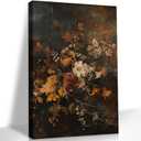 LSXARTQQ Vintage Floral Canvas Wall Art Bathroom Dark Academia Flower Picture Print Farmhouse Retro Moody Botanical Wildflower Painting Bedroom Kitchen Office Antique Wall Decor (16x24inch) (24L" x 16W")