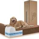 Orthopedic Dog Beds for Large Dogs, 7" Memory Foam Dog Beds with Waterproof Liner, Durable Microsuede Cover, Removable and Washable, Nonskid Bottom, 48"x30"x7" L Chocolate (Premium Version-Chocolate)