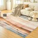 Modern Abstract Area Rug 6x9 - Soft Durable Low-Pile Machine Washable Rug with Non-Slip Backing, Stain Resistant for Living Room, Bedroom, Dining Room, and High-Traffic Areas, Orange