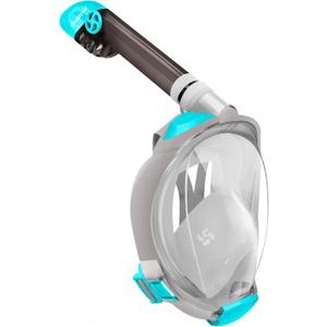 Greatever G2 Full Face Snorkel Mask with Latest Dry Top System,Foldable 180 Degree Panoramic View Snorkeling Mask with Camera Mount,Safe Breathing,Anti-Leak&Anti-Fog (Small/Medium, Gray Green)