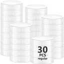 Inbagi 30 Pcs Mason Jar Plastic Lids Regular Mouth Plastic Storage Caps with Rubber Seal Replacement Lids for Mason Jars Canning Jars and More (White,70 Mm)