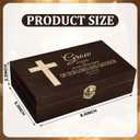 CroBlissful First Communion Wooden Box Keepsake Baptism Memory Box Gift 8.6 x 5.1 x 2.4 Inches First Holy Communion Jewelry Storage for Baptism Memory Keepsake(Cross)