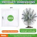 Blueberry Bush Netting Cover 2 Pack 8 x 8 ft, Garden Bird Netting with Zipper & Drawstring, Reusable Berry Bush Netting for Highbush Blueberries & Fruit Tree, Bird Deer Insect and Poultry Barrier