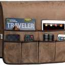 HAOMAIJIA Anti Slip Sofa Armrest Organizer Arm Chair Bedside Caddy Storage Organizer For Recliner Couch With 6 Pockets For Cell Phone Tv Remote Control Magazines (brown)