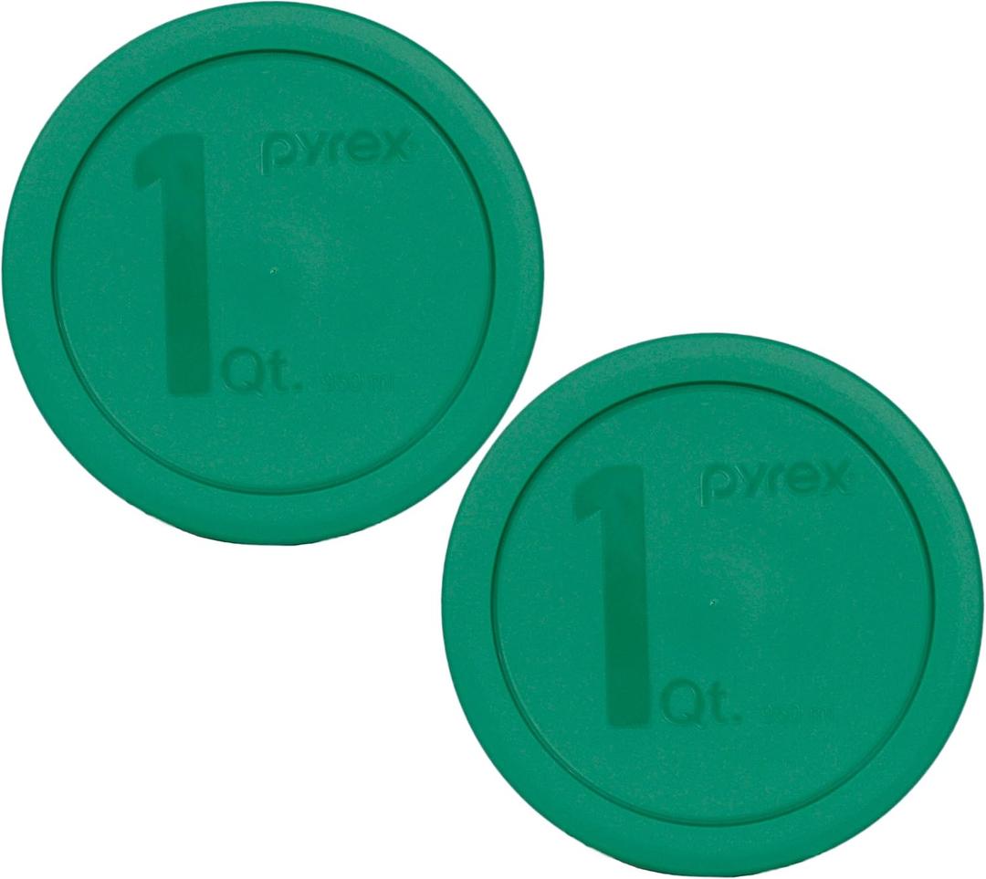 Pyrex 322-PC 1qt Green MIXING BOWL Food Storage Lid Covers - 2 Pack