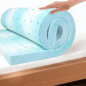 EGO Topper 3 Inch Cal King Memory Foam Mattress Topper, Cooling Gel Foam Mattress Topper for Pressure Relief, Ventilated Design Bed Topper in a Box, CertiPUR-US Certified, Medium