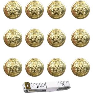KENDANY 12 Pieces Metal Blazer Button Set - for Blazer, Suits, Sport Coat, Uniform, Jacket 25mm (Gold)