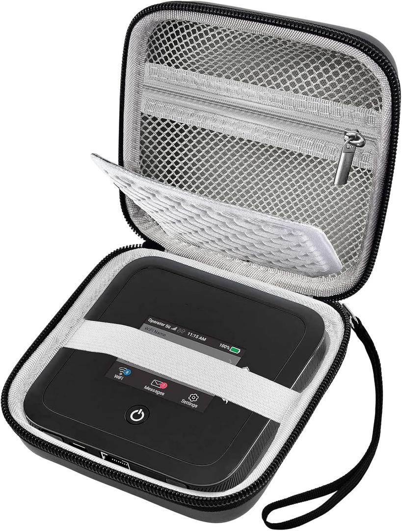Hard Travel Router Case for NETGEAR Nighthawk M5 M6 Pro 5G Mobile Hotspot with WiFi 6 (MR5200, MR5100)/ M1 Mobile Hotspot 4G LTE Router MR1100 (Box Only) (Black)