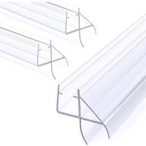 Yecaye 3 Pack 39" Frameless Shower Door Bottom Seal, 3/8" (10mm) Glass Seal Strip, Shower Door Sweep with Drip Rail, Stop Leaks and Create a Water Barrier
