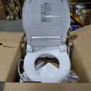 ALPHA BIDET JX2 Elongated Bidet Toilet Seat, White, Endless Warm Water, *NEW* Bowl Mist, LED Light, Quiet Operation, Wireless Remote, Stainless Steel Nozzle, Sittable Lid