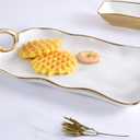 Pampa Bay Golden Handles Small Platter, Porcelain, 13.5" x 7.75" x 1.75"