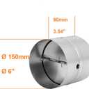 Diameter 150 mm Pipe Connector for Ventilation Pipe, Exhaust Duct, Exhaust Duct, with Check Valve, Made of galvanised Steel (6'')