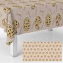 Chocolate Chip Cookies Party Tablecloths Biscuit Taco Rectangle Table Cover Decorations for Birthday Party Afternoon Tea Coco Holiday Dining Room Picnic Camping Booth Props Supplies Favors 53"x98"