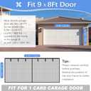 Garage Door Screen for 1 Car Garage 9x8FT, Magnetic Screen Garage with Retractable Fiberglass Mesh and Heavy Duty Weighted Bottom, Easy Assembly & Pass, Hands Free Screen Door Kit