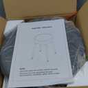 360 Swivel Vanity Stool, Vanity Chair Stools for Makeup Room, Round Linen Makeup Chair, Modern Small Ottoman Foot Rest Bench with Metal Legs for Living Room, Bedroom, Grey&Black