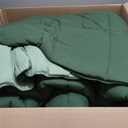 HIG 3pc Green Down Alternative Comforter Set Queen Size - All Season Reversible Comforter with Two Shams - Quilted Duvet Insert with Corner Tabs - Box Stitched - Breathable, Soft, Fluffy
