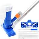 Upgraded Pool Vacuum for Above Ground Pool - Handheld Swimming Pool Jet Cleaner, Leaf Vacuum Cleaning Kit W/Brush with 5 Section Poles of 70", Small Vac Vacuum for Underwater, Spas, Ponds (Blue)