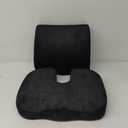 QUTOOL Orthopedic Seat Cushion and Lumbar Support Pillow for Office Chair & Car, Memory Foam with Washable Cover Ergonomic Desk Chair Cushion for Tailbone, Lower Back Pain, Sciatica Relief