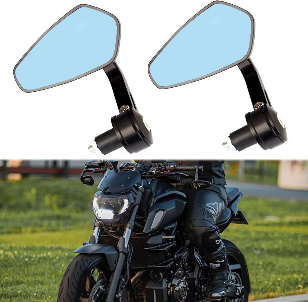 Universal Black Motorcycle Mirrors Bar End Side Mirror Compatible with Honda Scooter Suzuki Yamaha Kawasaki Victory Harley Davidson…