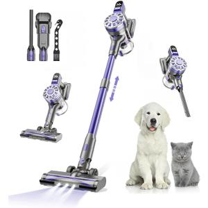 Cordless Vacuum Cleaners for Home with Powerful Suction,Stick Vacuum Cordless Rechargeable,Up to 35 Mins Runtime,Lightweight Hardwood Floor Vacuum for Pet Hair,Carpet(Deep Purple)