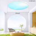 20 Inch Flush Mount Ceiling Light with Blue Sky Cover, Dimmable Ceiling Lamp with Remote, 42W LED Lighting Fixtures Sunlight Effect, Modern Slim Design for Classroom Bedroom Living Room, Round White