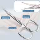 2 x Professional Manicure Scissors for Cuticles, Eyebrow, Eyelash, and Dry Skin - Extra Fine Cuticle Scissors with Super Slim Curved Blade and Precise Pointed Grooming Blades