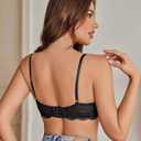 Avidlove Women's Sexy Lace Bra Sheer Underwire Unlined Balconette Everyday Bras Lingerie (Black), Medium