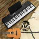 The ONE Smart Keyboard COLOR 61 Lighted Keys Piano Keyboard, Electric Piano for Beginners with 256 Tones, 64 Polyphony, Built-in LED Lights and Free Apps (Black), 35.12 inches x 11.73 inches x 3.37 inches