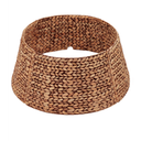 Rattan Christmas Tree Collar, Wicker Tree Skirt & Stand Base Cover (Brown Wash, 24 inch)