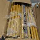 8.2FT x 8FT Backdrop Stand Heavy Duty with Base, Gold Portable Adjustable Pipe and Drape Backdrop Stand Kit, Over The Table Rod Stand with Clamps, Square Metal Arch Party Frame for Birthday Decor