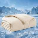 Bedsure Premium Cooling Blanket for Medium Dog - Q-MAX>0.5, Breathable Summer Washable Cold Pet Throw Blanket, Soft Durable Self Cooling Cat Mat for Hot Weather, Gentle Cream, 30x40