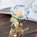 10pcs 24K Colorful Artificial Flower Rose Rainbow Rose Gift Mother's Day Birthday Party Women Gifts Wedding Decorations (10pcs)