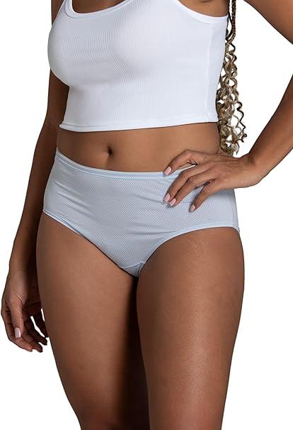Fruit of the Loom Women's Breathable Underwear, Moisture Wicking Keeps You Cool & Comfortable (5 US, Micro Mesh - Low Rise Brief - 6 Pack - Assorted Colors)