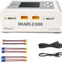 Lipo Battery Charger, Gens Ace Charger IMARS D300 G-Tech Series Smart Dual Lipo Balance Charger 16A AC 300W DC 700W (350W*2) RC Battery Charger for 1s~6s Lipo Batteries Life NiCd MH LiHV (White)