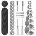 44pcs Cutting Wheel Set Compatible with Plastic for Rotary Tool, HSS Circular Saw Blades 6pcs, Resin Cutting Discs 20pcs, 545 Diamond Cutting Wheels 10psc with 2 Screwdrivers (Sliver)