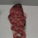 Long Wavy Pink Wig for Women 26 inch Curly Middle Part Ombre Hair Wig Natural Looking Upgraded Synthetic Protein Fiber Natural Looking Wig Cosplay Costume Wig(26'' Ombre Pink)