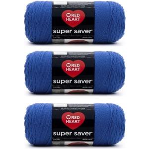 Red Heart Super Saver Royal Yarn - 3 Pack of 198g/7oz - Acrylic - 4 Medium (Worsted) - 364 Yards - Knitting/Crochet