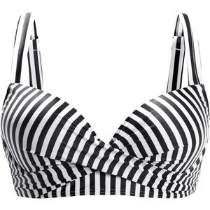 Aqua Eve Women Underwire Bikini Top - Push Up Swimsuit Top Bra Padded Bathing Suit 2025 Twist Front Swimwear (X-Small, Black Striped)