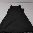 Verdusa Women's Western Fringe Tank Dresses Cowgirl Sleeveless Short Summer Dress (Black, Small)
